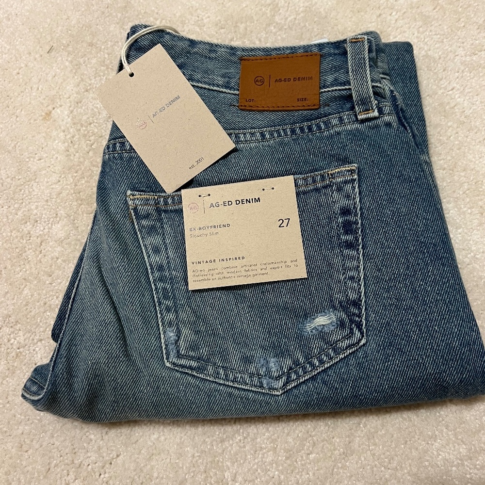 NWT ag Adriano Goldschmeid Ex-Boyfriend slouchy slim size 27